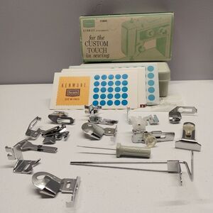 Vintage Kenmore Sewing Attachments Set 13 Pc Custom Touch Feet w Box Cards